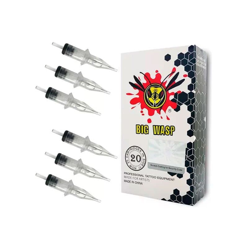 20 Cartuchos Big Wasp 07RL Máquina Rotativa Tattoo Pen- Traço