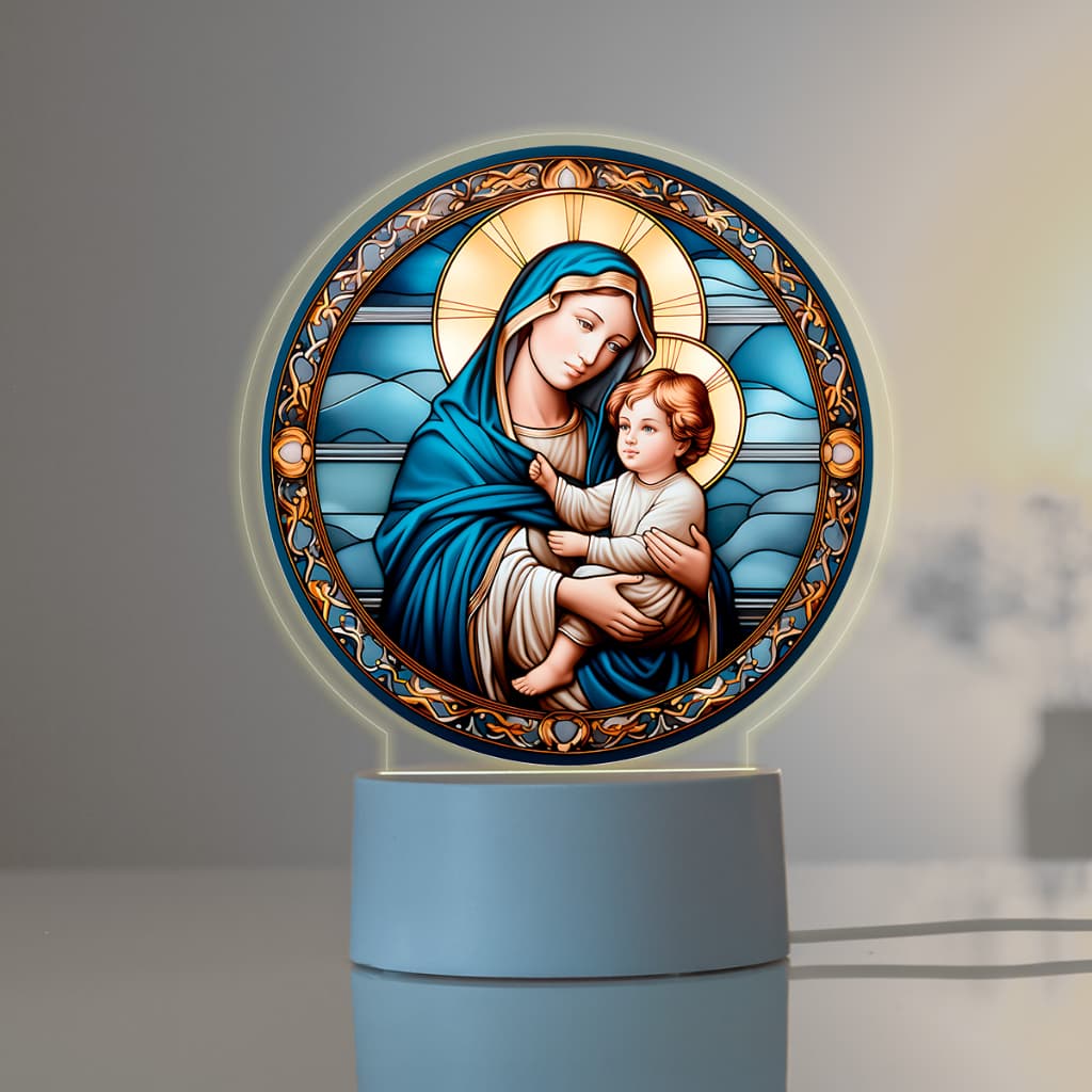 Luminária colorida Led UV - Maria Com Jesus no colo, Religiosos, Fé