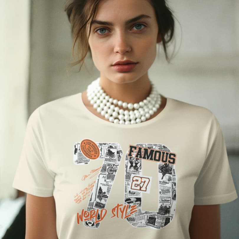 Camisa Tshirt Feminina Estampada Famous 70 World Style
