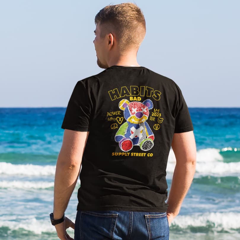 Camisa Tshirt Masculina Estilosa Ursinho Bad Habits Tumblr