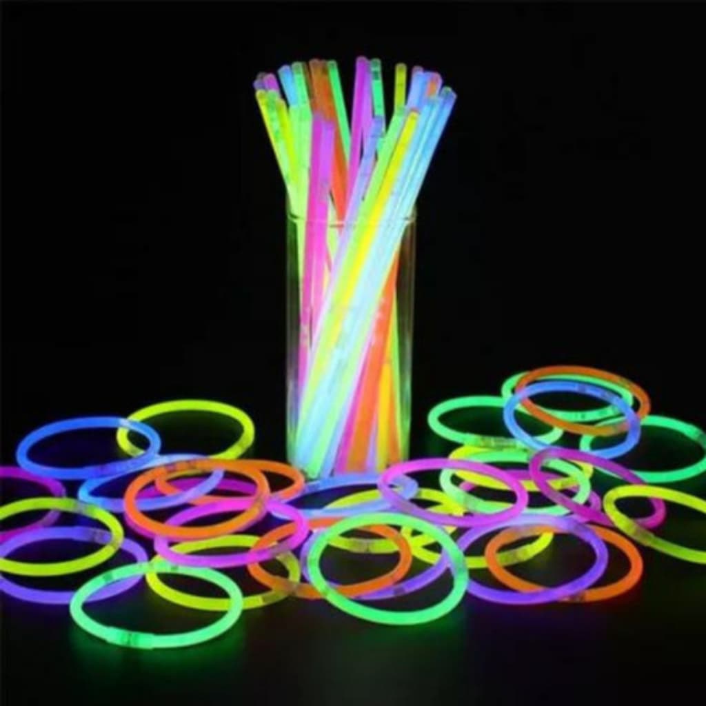 Kit 25/50/100/200 Unidades Pulseira Neon Fluorescente Festa Alto Brilho Carnaval Casamento