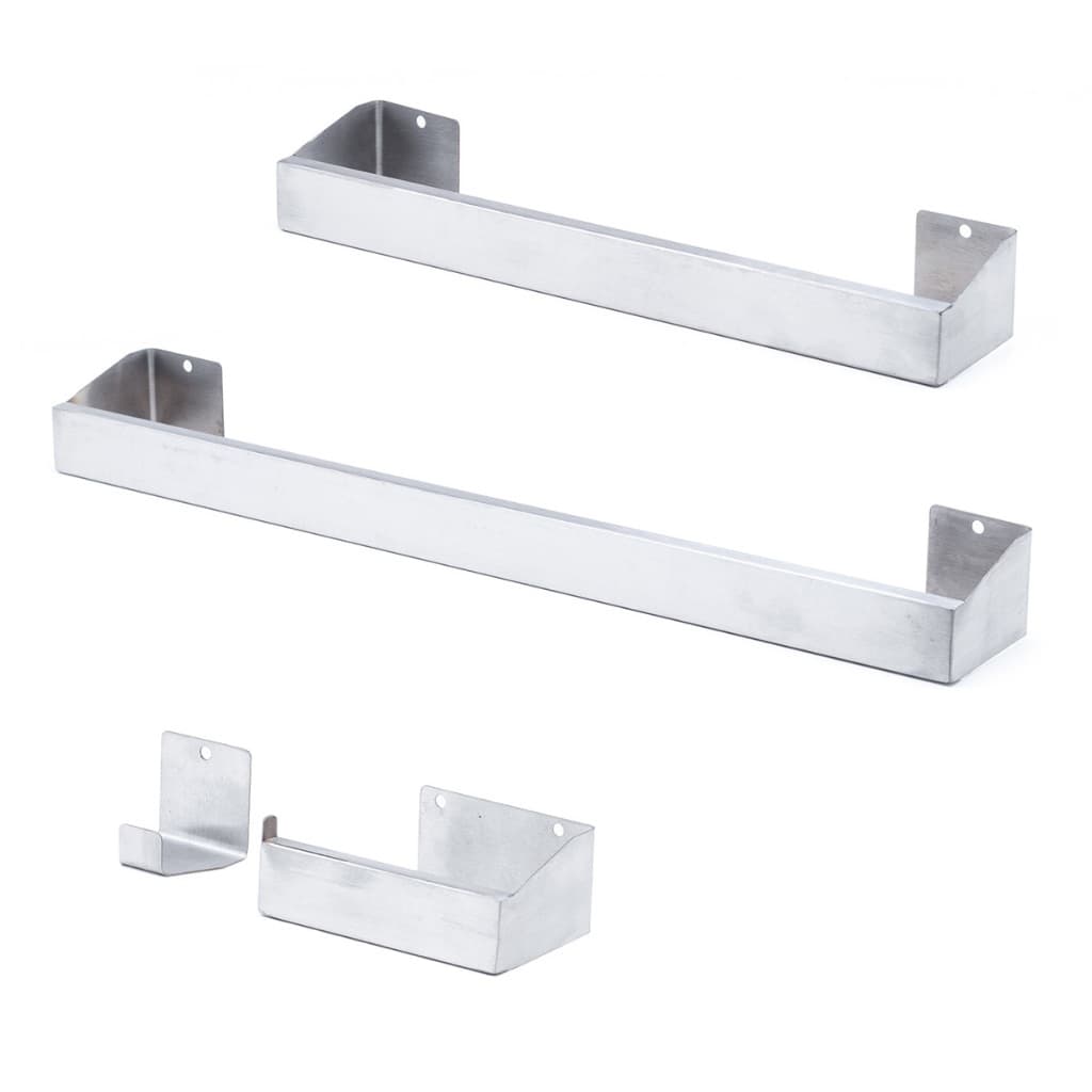 Kit Acessórios Para Banheiro Inox Escovado 4 Peças