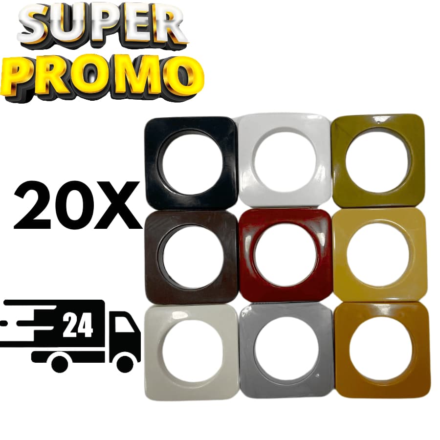 Ilhos Quadrado Para Cortina de Varão Simples ou Grosso 28mm Várias Cores 20 Pares