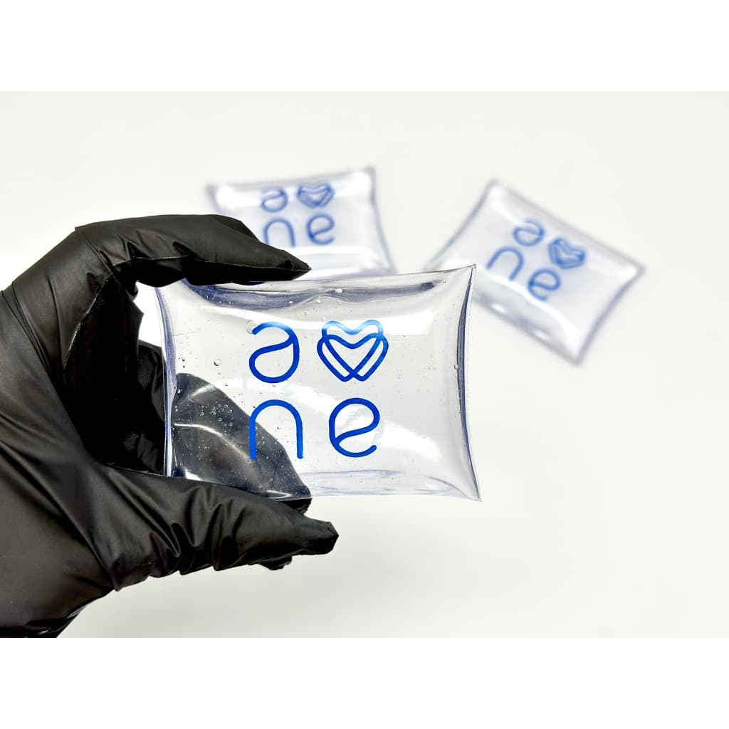 Gelinho Harmonização Personalizado - Gelo Reutilizavel formato sachet 60x80mm para pós procedimentos