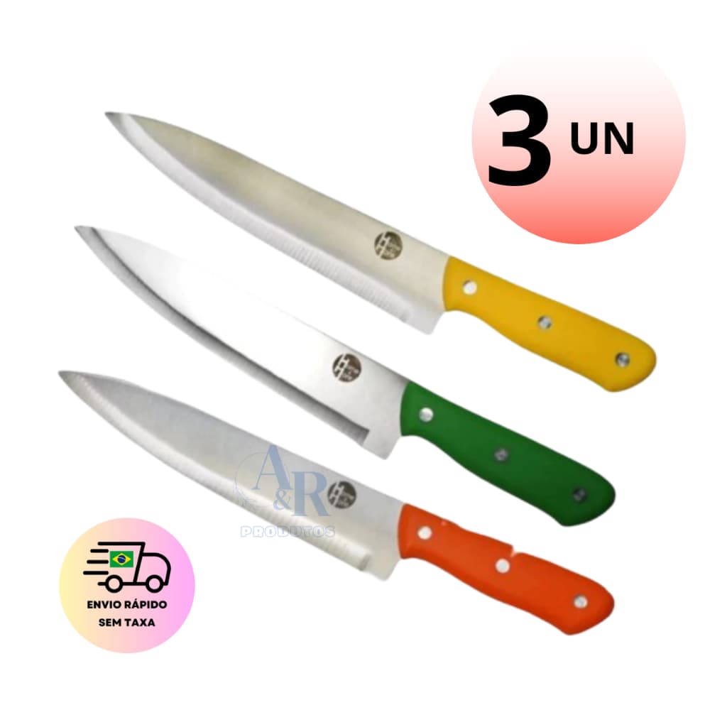 Kit Faca Color 8 Polegadas Colorida De Cozinha Para Cortar Carne Legumes Restaurantes Casa Churrasco