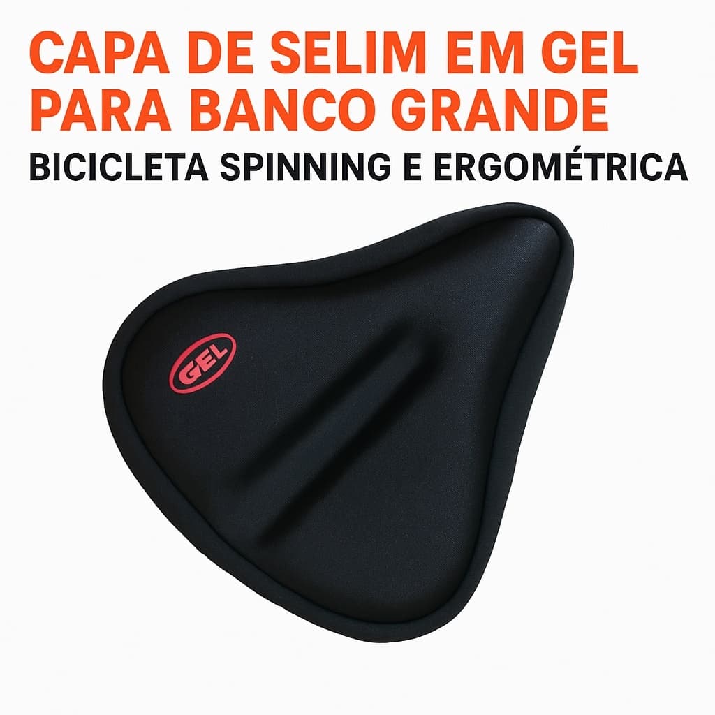 Capa de Selim em Gel para Banco Grande – Bicicleta Spinning e Ergométrica Confortável