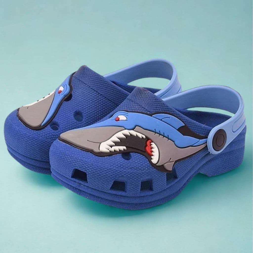 Babuche Premium Infantil Tubarão Leve Macio Piscina Praia Pratico Ortopédico Sandália Papete Chinelo