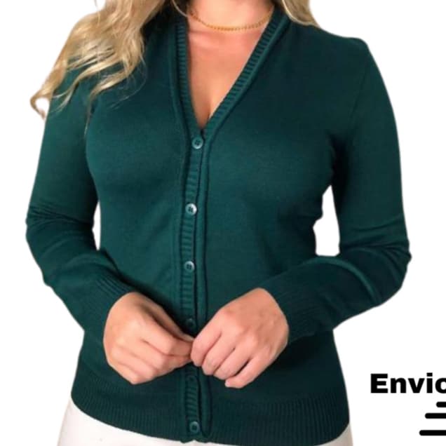 Casaco Cardigã Casaquinho Elastano Feminino Tricot Inverno