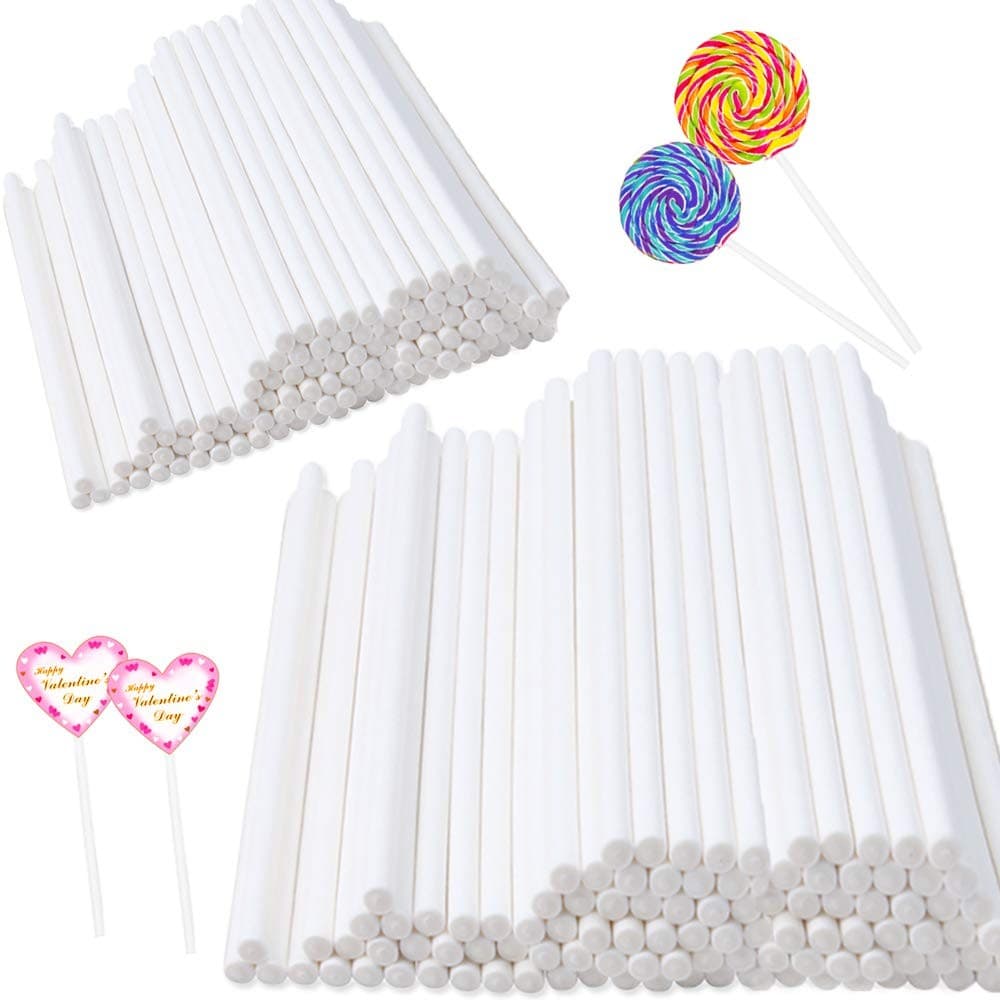 Palito Pirulito Plástico 9cm 14cm 28cm Cake Pop Confeitaria Branco ou Transparente Kit 100 200
