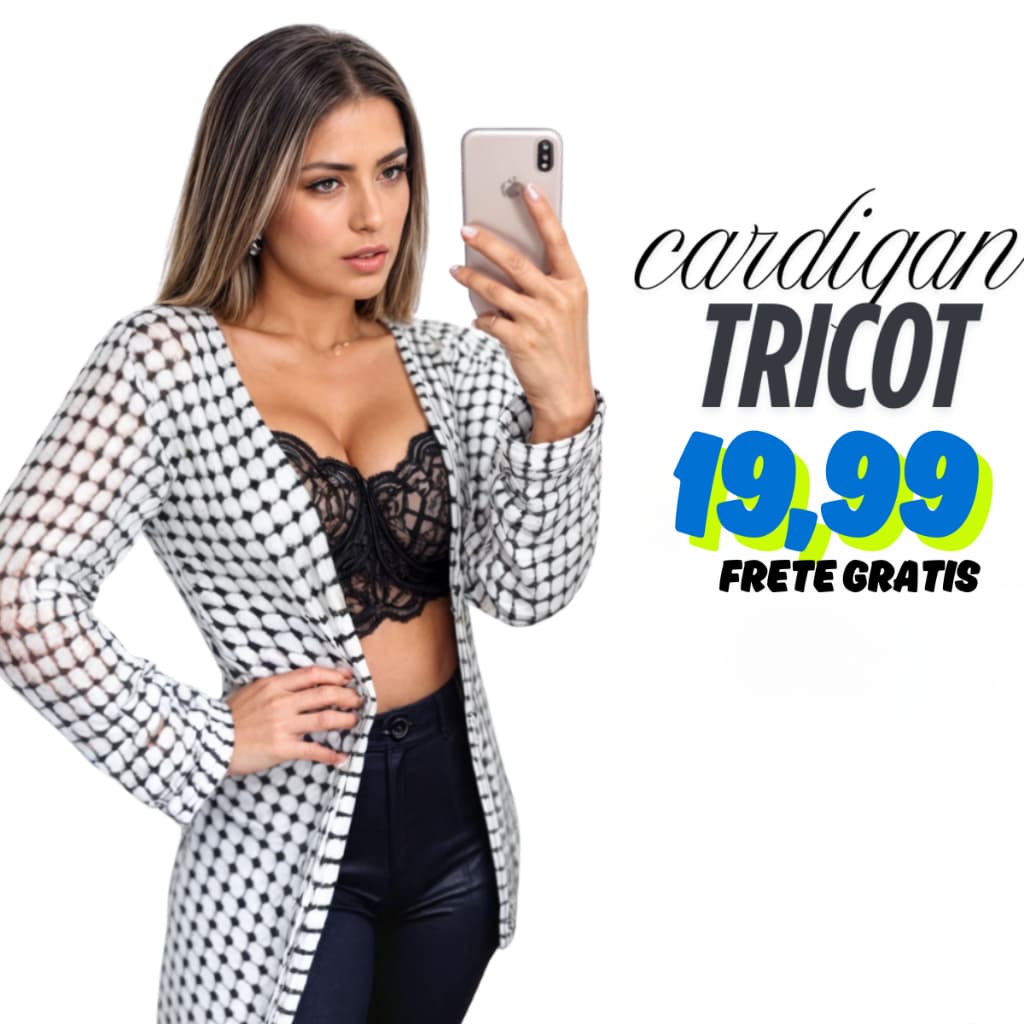 Kimono Feminino Cardigan Blusa Feminina Tricot Casaco Manga Longa