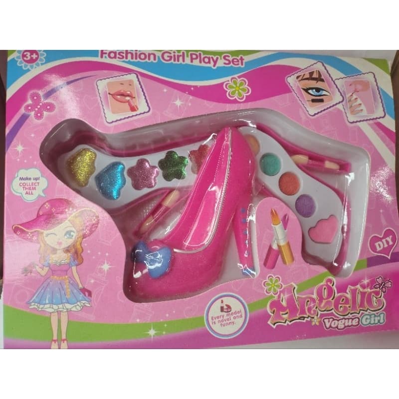 kit de maquiagem formato de sapato rosa lindo presente para as meninas.