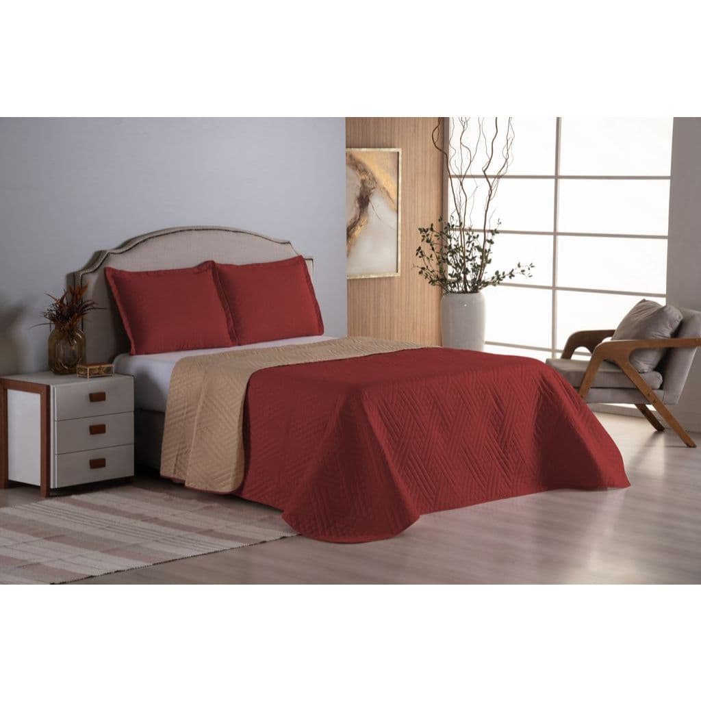Kit Colcha Cobre Leito Dupla Face Cama Casal Queen 03 Peças Microfibra