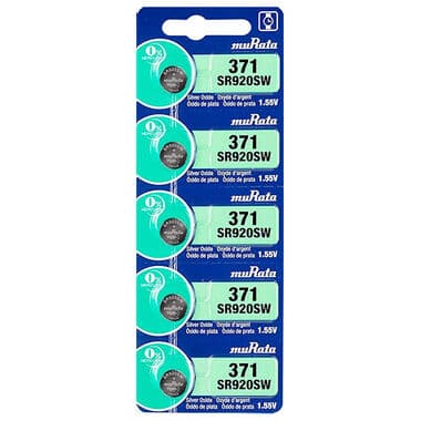 Bat. 371 Sr920sw 371 1.55v murata cartela com 5 unidades
