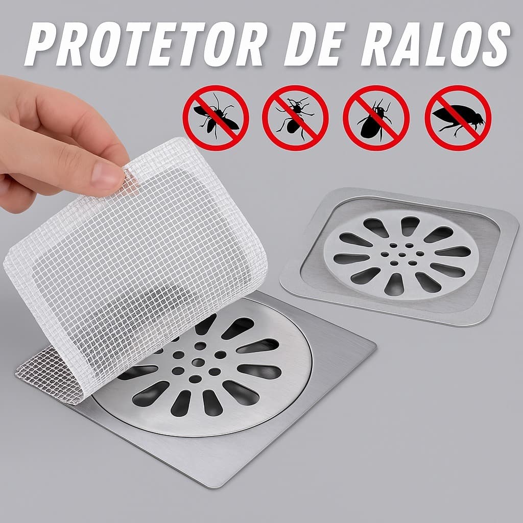 Kit com 12 Telas Protetor de Ralos Adesivos Descartáveis protege sujeiras, fios de cabelos e insetos