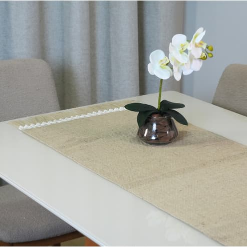Caminho de Mesa 1 Peça Decorê 1.30m x 46cm  Mesa Posta Decoração Bege