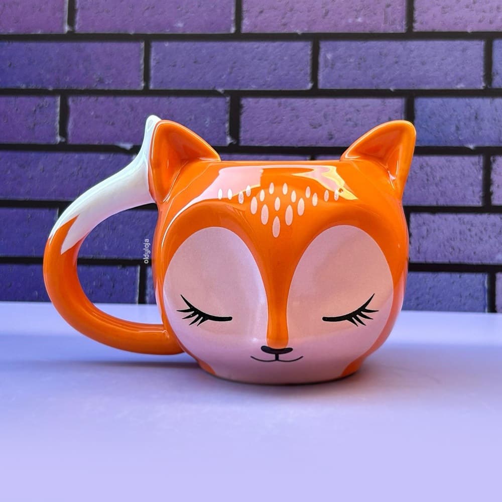 Caneca Pinterest Raposinha Fofa Raposa Cerâmica 300ml Presente Divertido Canecas Diferentes