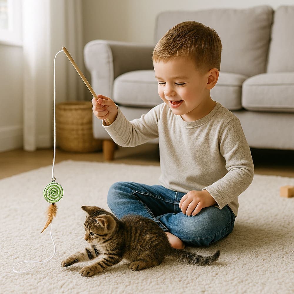 Kit 2 Varinhas de Brinquedo para Gatos com Elástico, Pena e Sisal  Pets