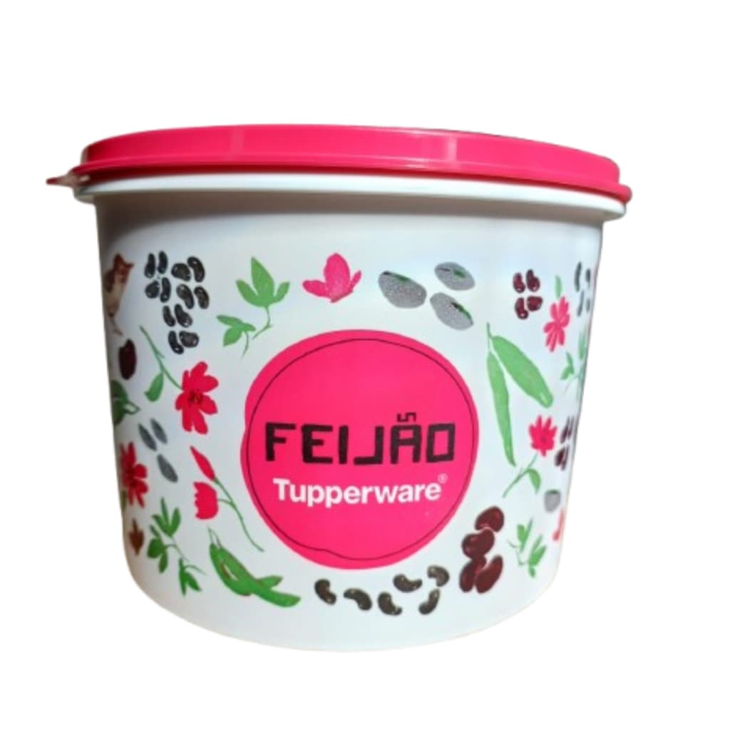 Pote para Feijão Hermético Tupperware Edição Floral Capacidade de 2kg Tupper Caixa Feijão Mantimentos Tampa Hermética