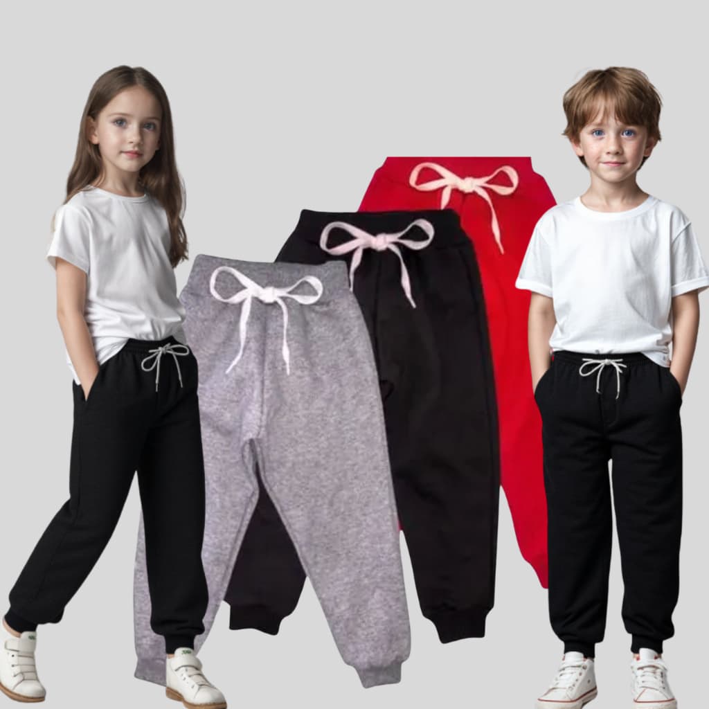 KIT 3 calças de moletom jogger unissex menina e menino felpada por dentro ENVIO DE CORES SORTIDAS