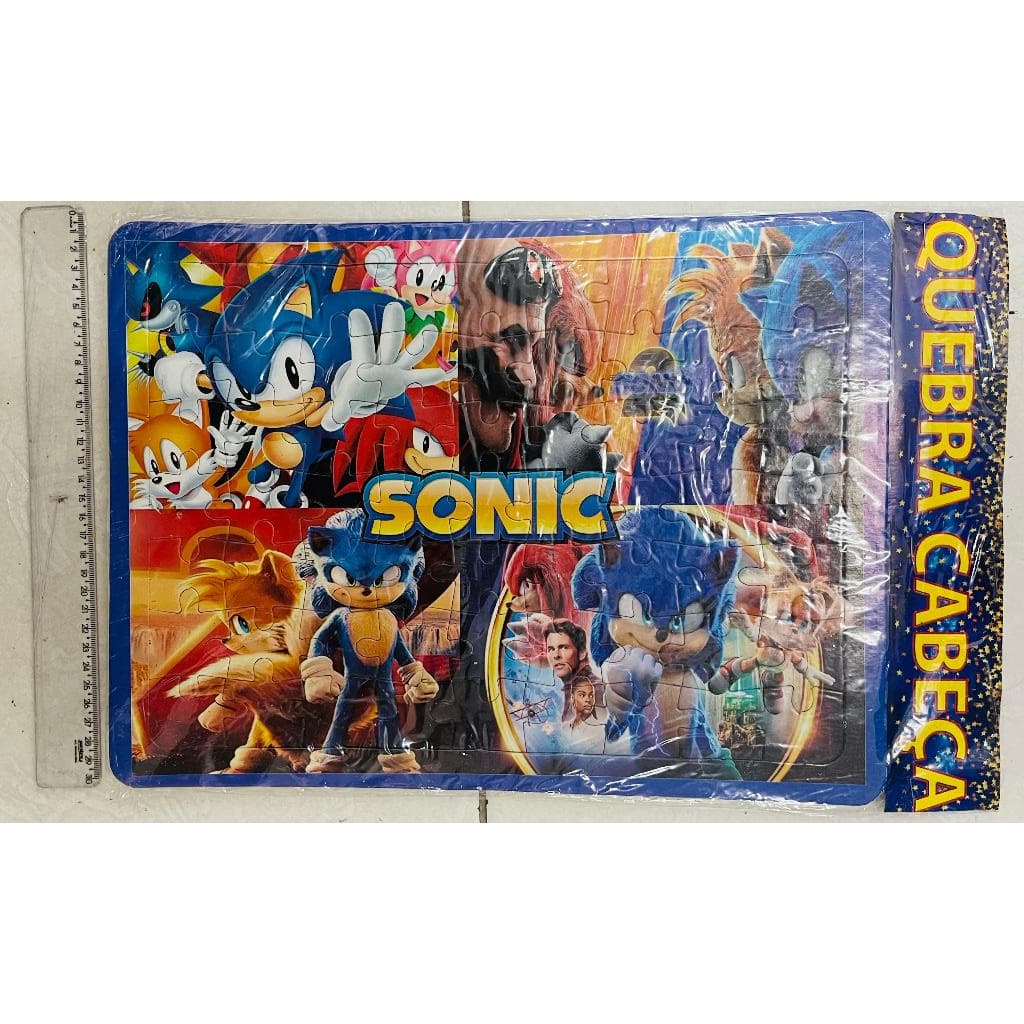 QUEBRA CABEÇA INFANTIL FILME SONIC 63 PEÇAS