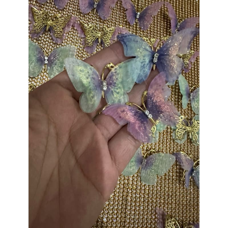 Aplique borboleta 55mm em Voil com 5 peças