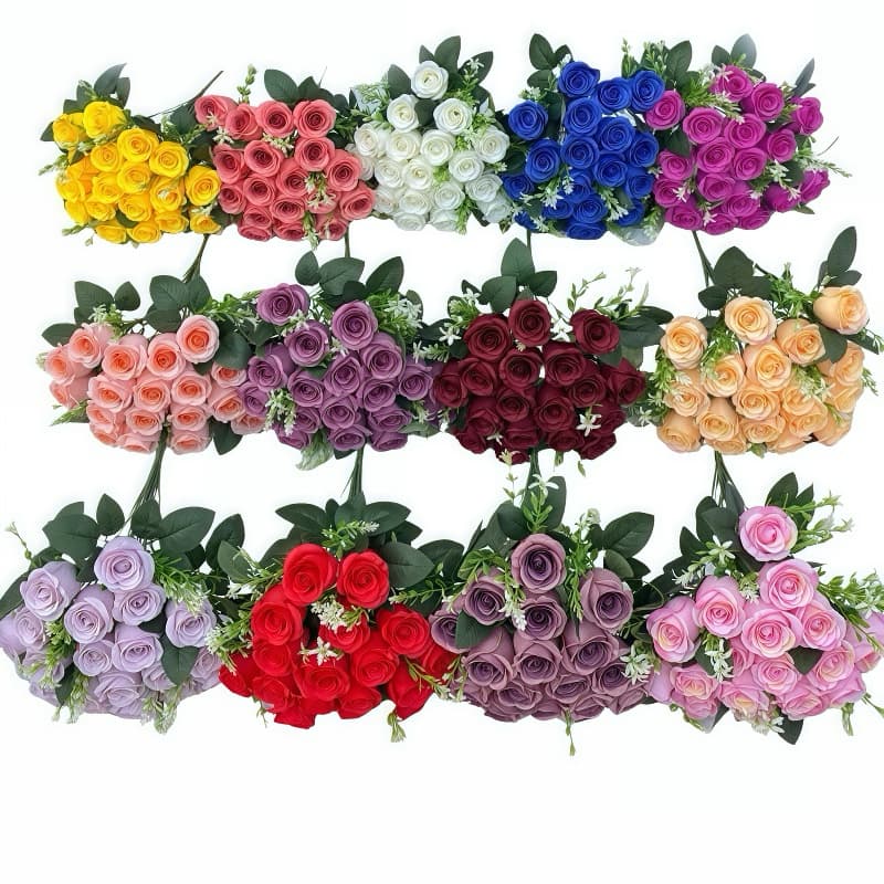 Ramo de rosas com 24 flores artificiais, decoração para festas, casamentos e decoração de casa