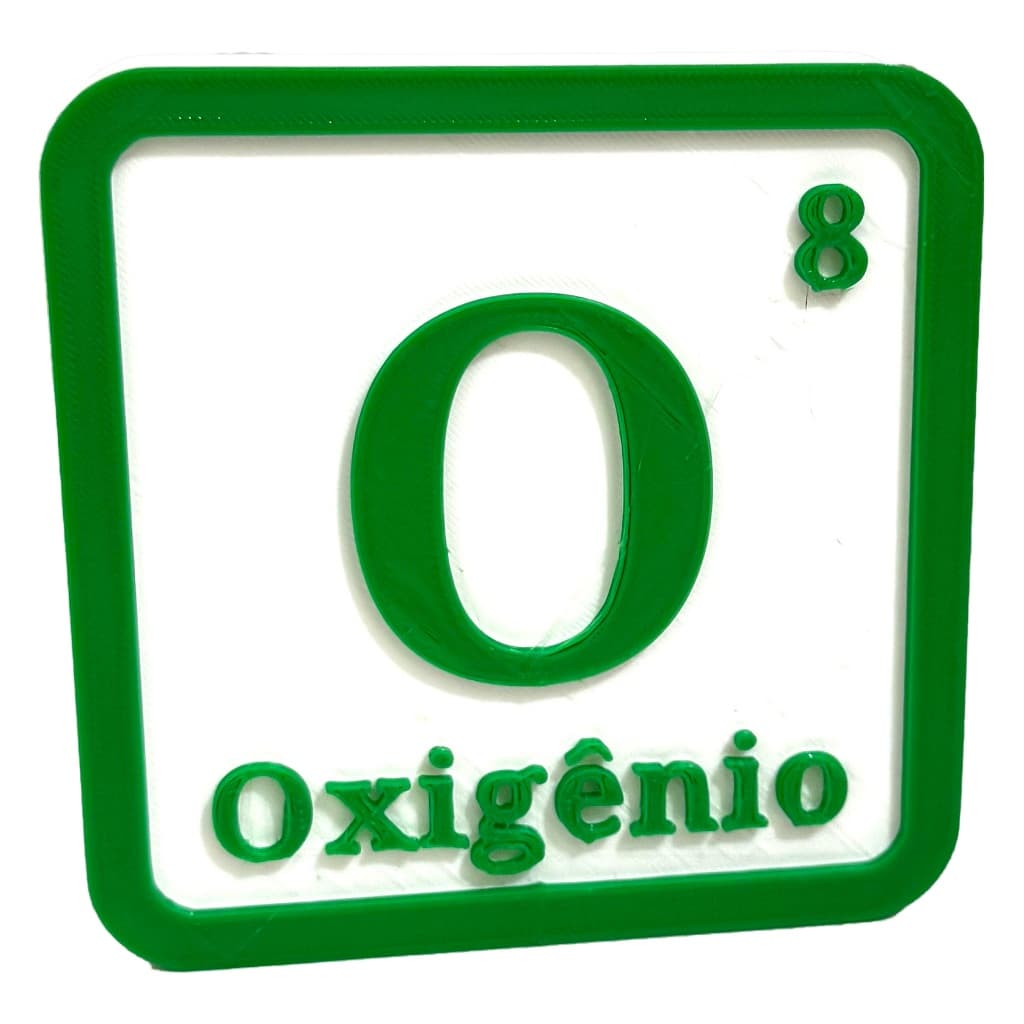 Enfeite 3D de Elemento Químico Oxigênio 10 cm