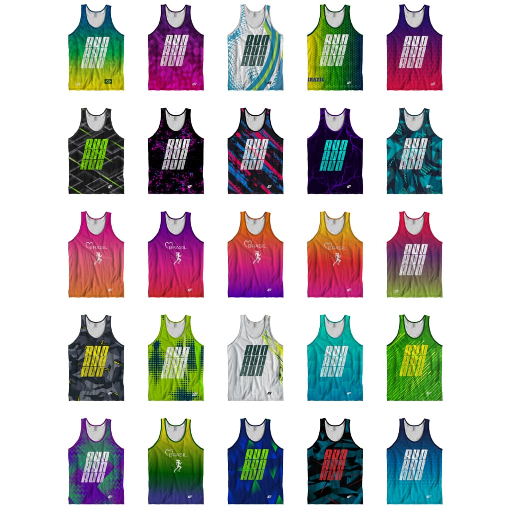 Camiseta Regata Esportiva Unissex para corrida / Academia / Maratona tecido Dry Fit Premium Double com proteção UV 50+