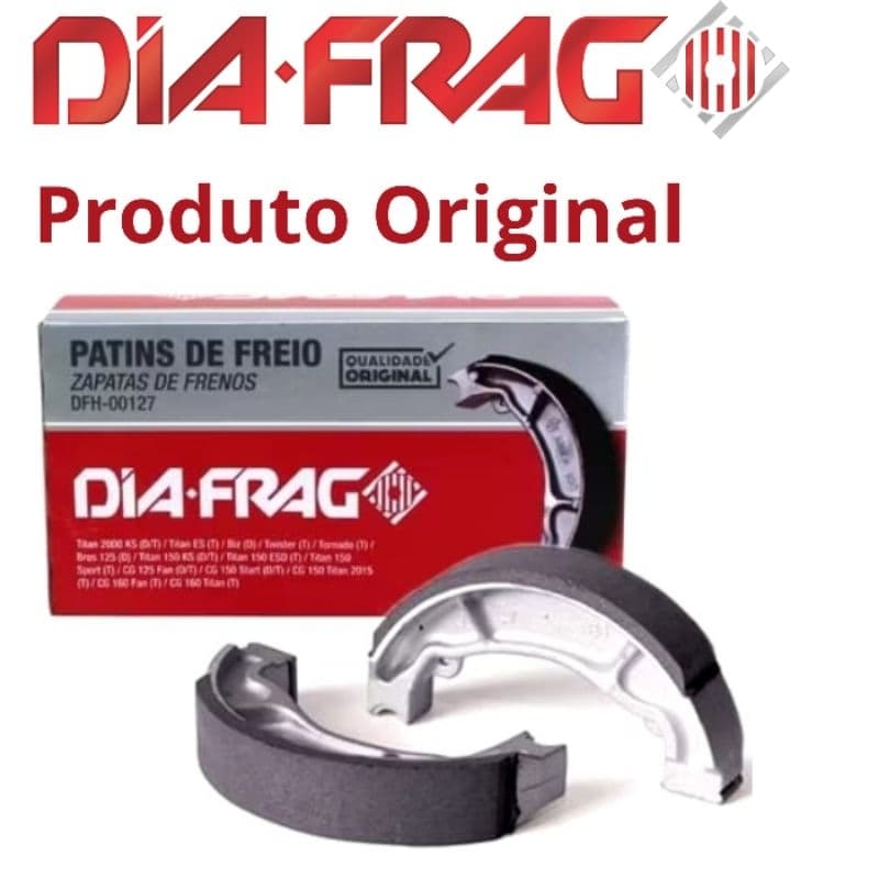 Patins (Lona)(Sapata) De Freio DIAFRAG Traseiro Titan 125/150/160  Fan 125/150/160 Twister (Traseiro)