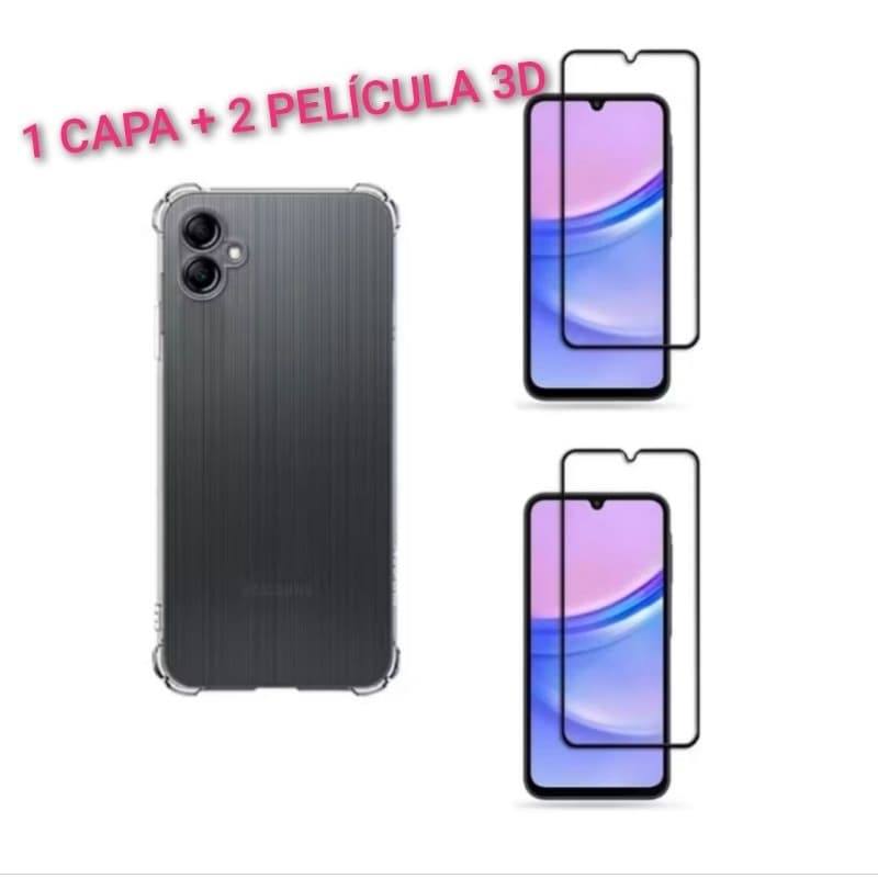 Capa, Capinha  TPU e Transparente para celular galaxy A06 e película 3D A06