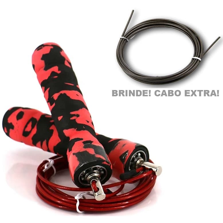 Corda de Pular Super Leve Speed Rope com Rolamento Cross Funcional exclusivo sistema de ajuste sem parafuso