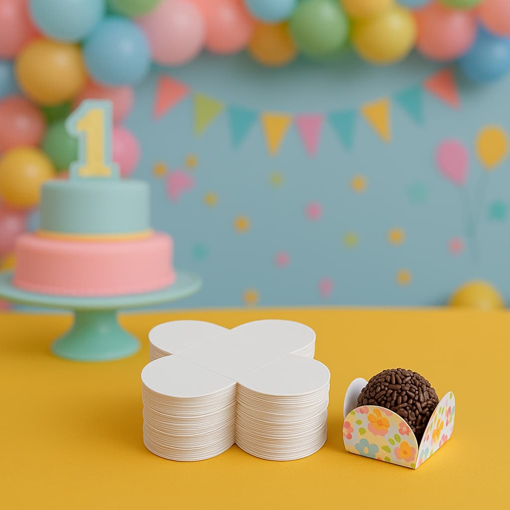 100 Forminhas Petala Branca Brilho para Doces e Brigadeiros