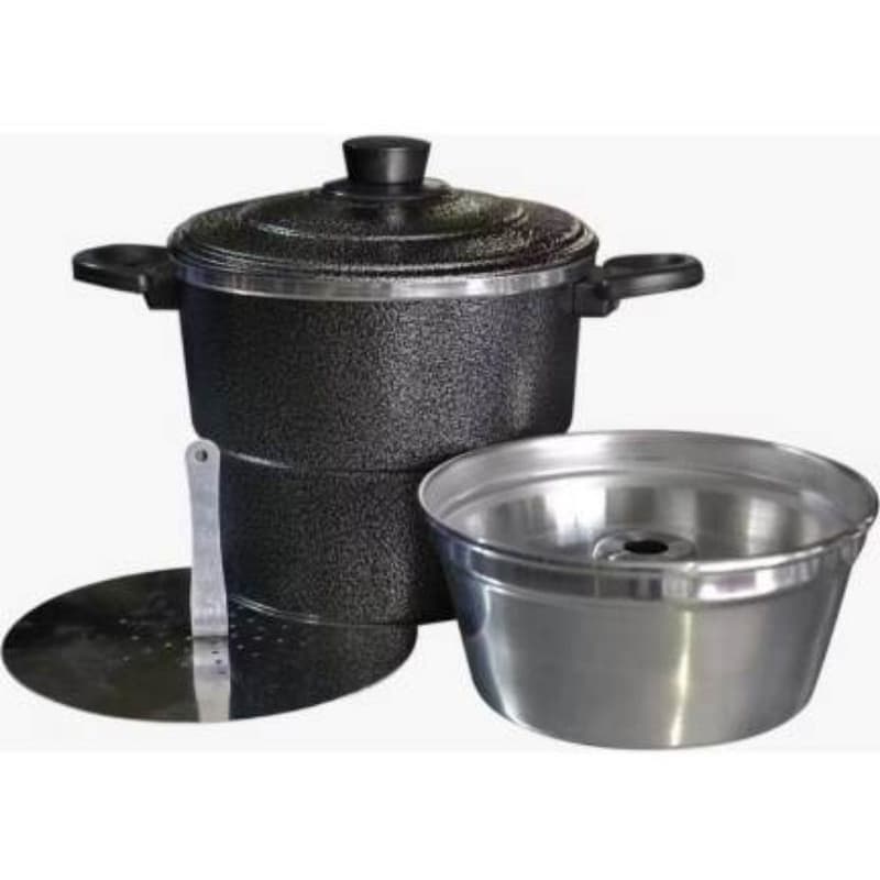 Cuscuzeira 3 em 1 grande cozinha cuscuz e pudim com facilidade tamanho 20 cm