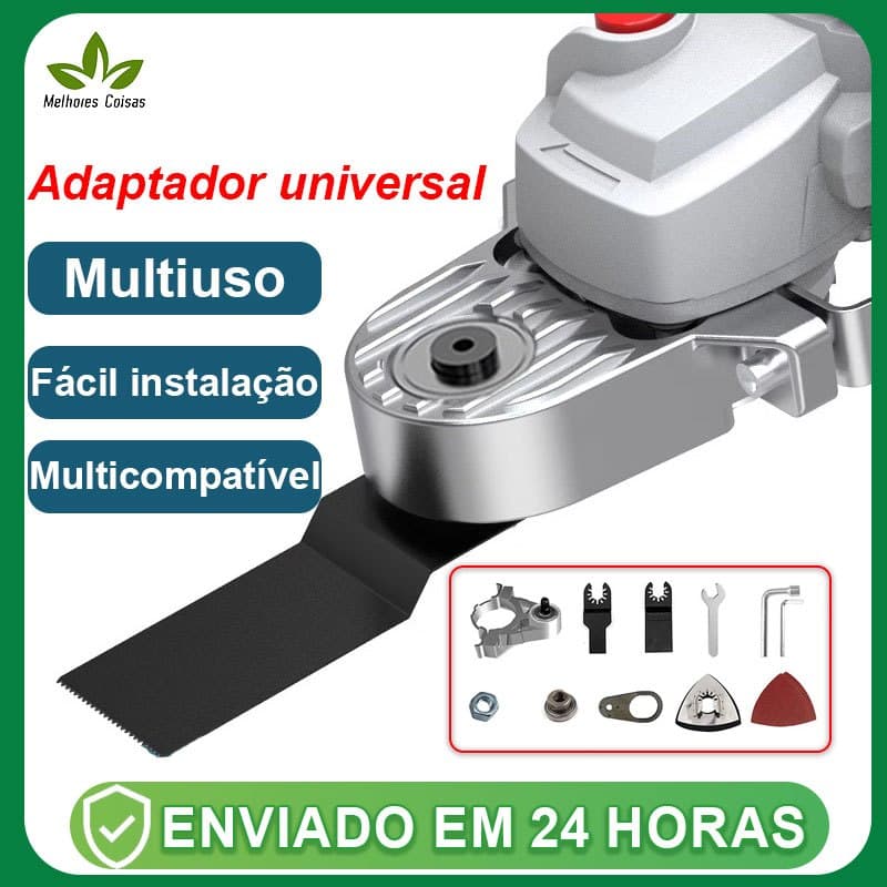 Adaptador Esmerilhadeira Multifunção Oscilante Rosca M14 e 9 Acessórios Disco de Corte Lixa e Raspador com Component