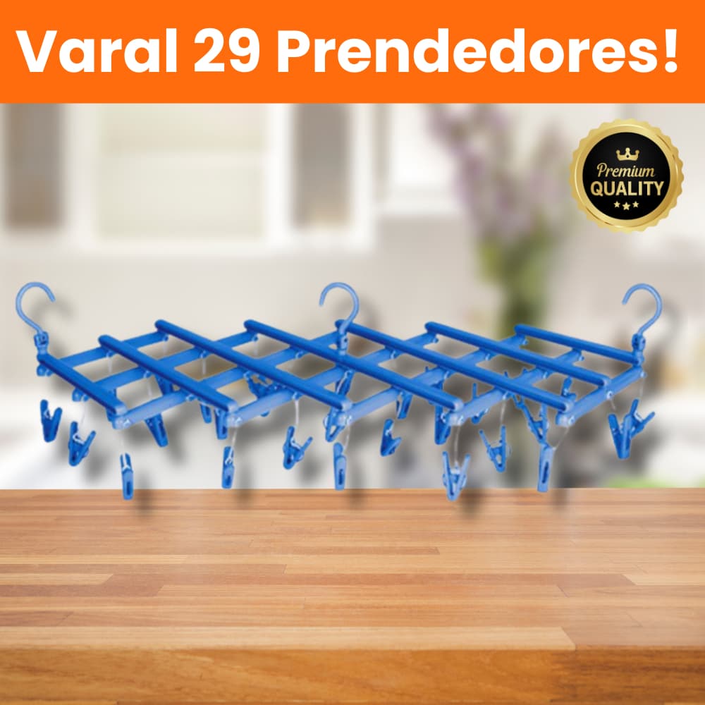 Varal Roupas Intimas Masculina Feminina Oval 29 Prendedores Meia Cueca Calcinha Premium Sanfonado
