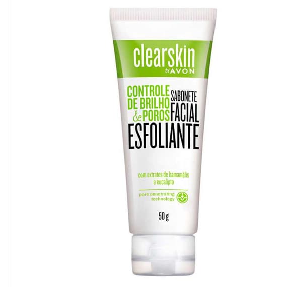 Sabonete Facial Esfoliante Clear Skin Controle De Brilho & Poros Avon 50g