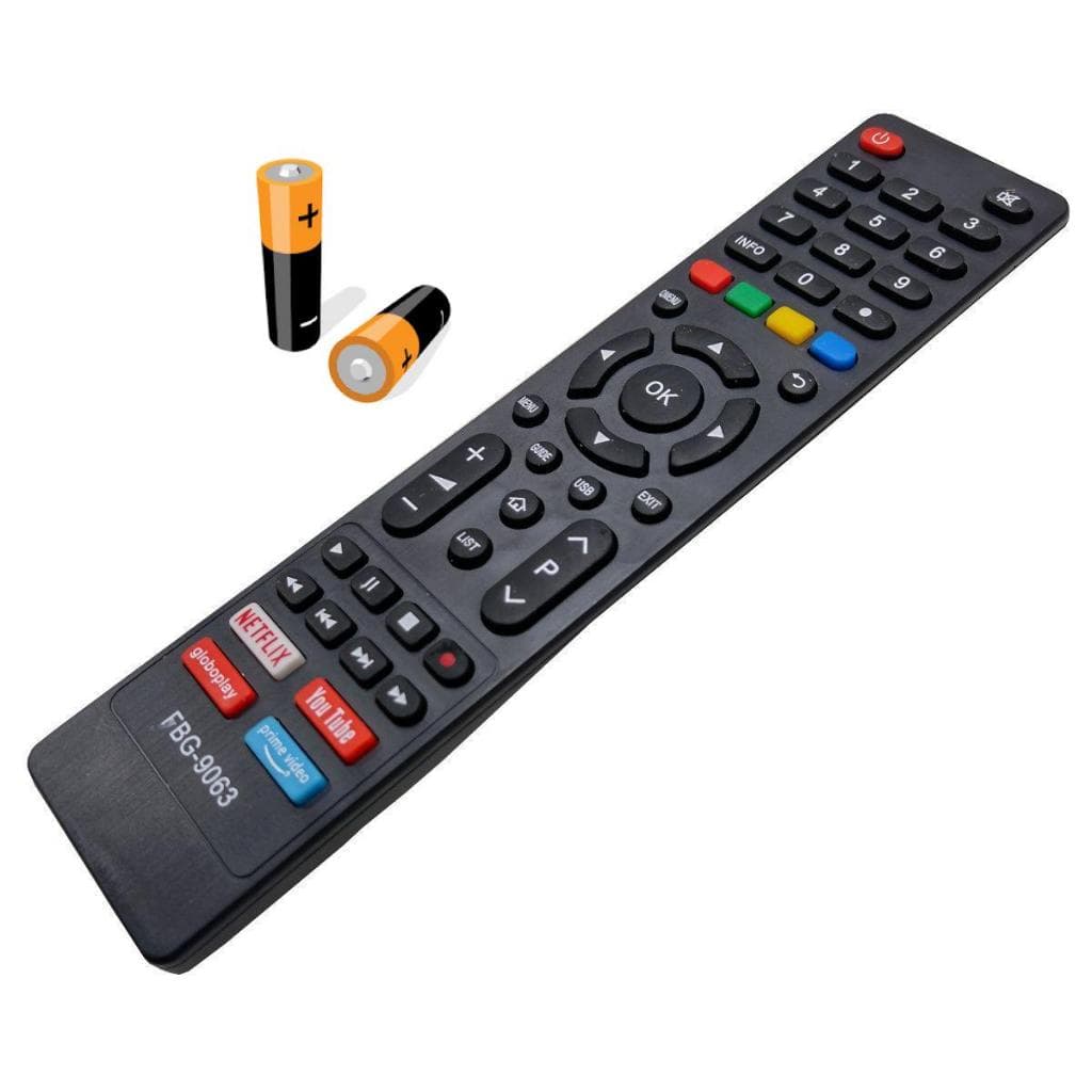KIT Controle Remoto Para TV Multilaser SKY9147 Com Pilhas