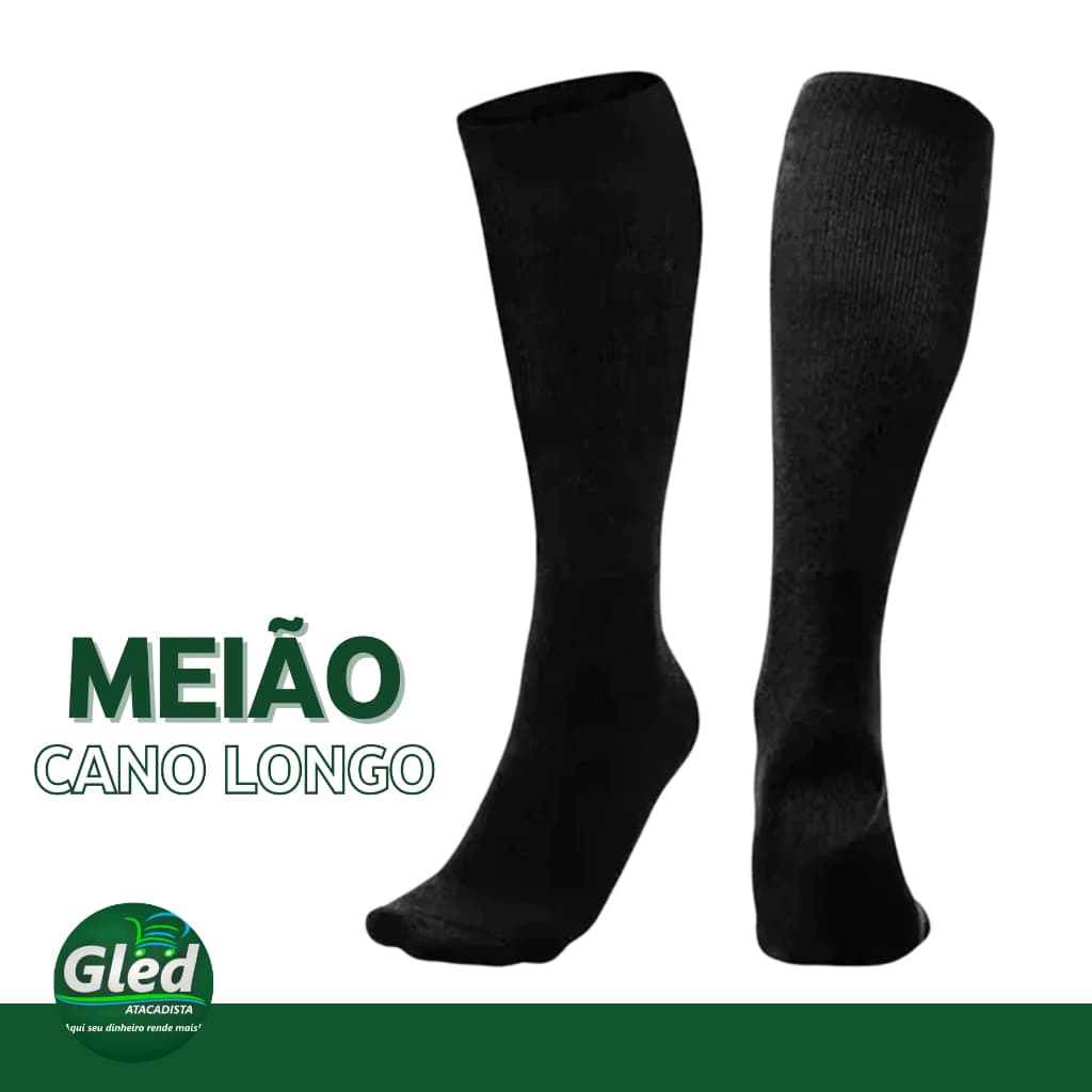 Meia Cano Longo Militar Algodão Grande 37-44