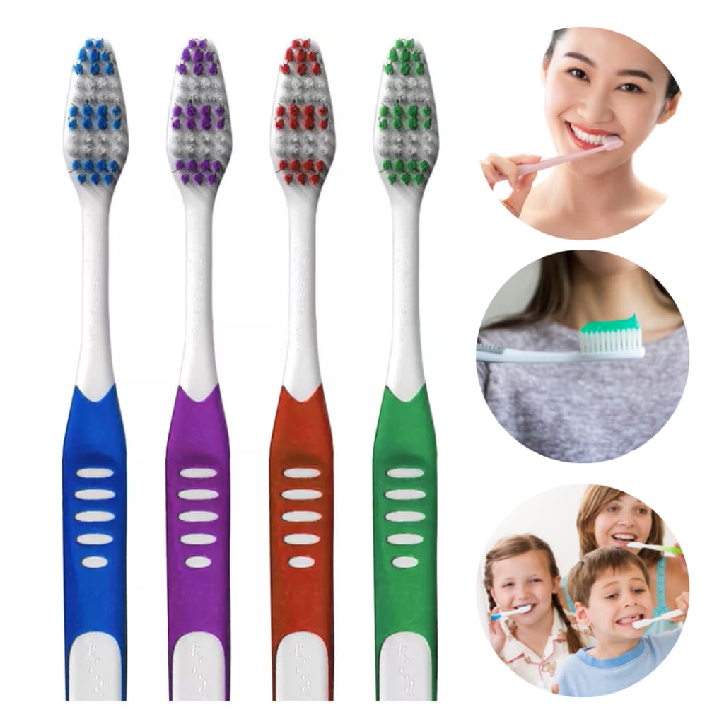 60 Escova De Dente  Com Protetor De Cerdas Macia ou Média