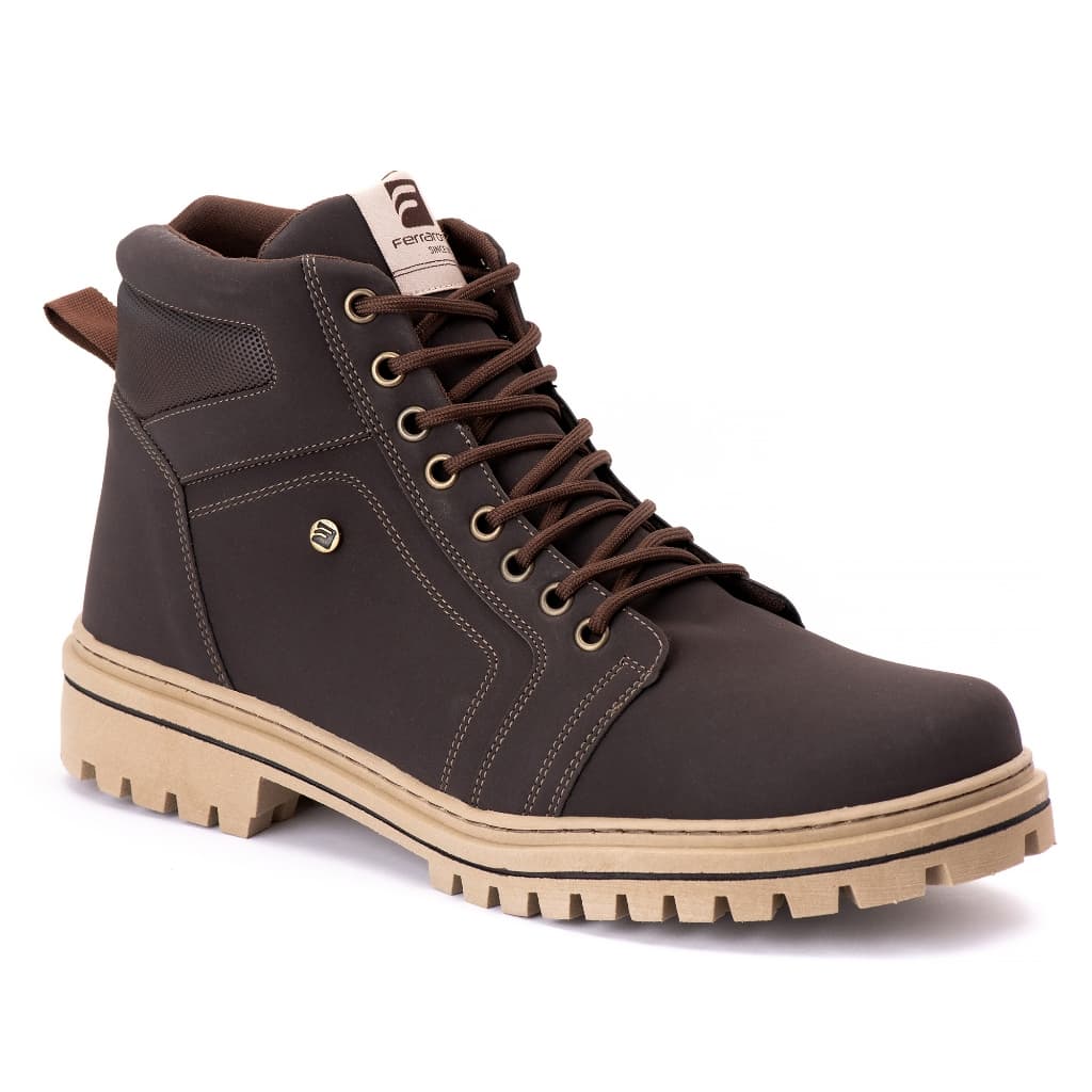 Bota Coturno Masculino Ferraroni Vegano Solado Tratorado Costurado Sem Ziper