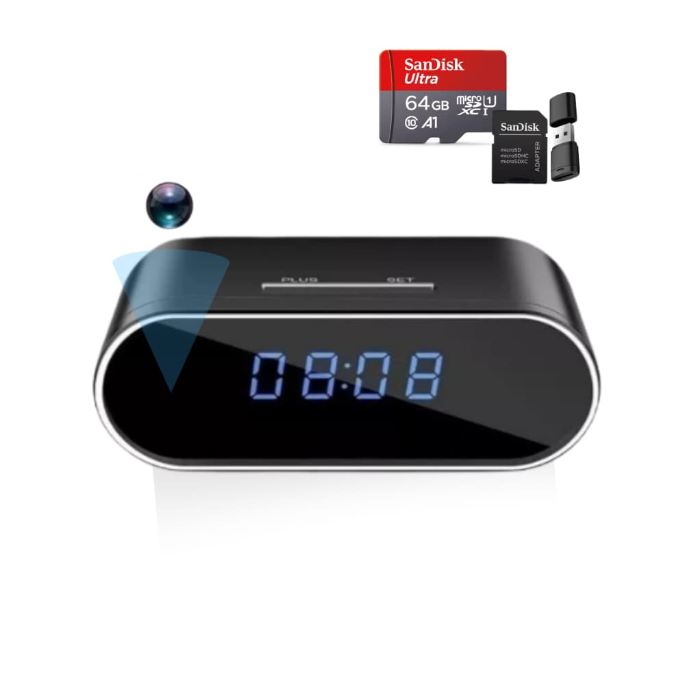 Câmera Relógio Digital Wi-fi Mini Espiã Escondida Áudio 64gb