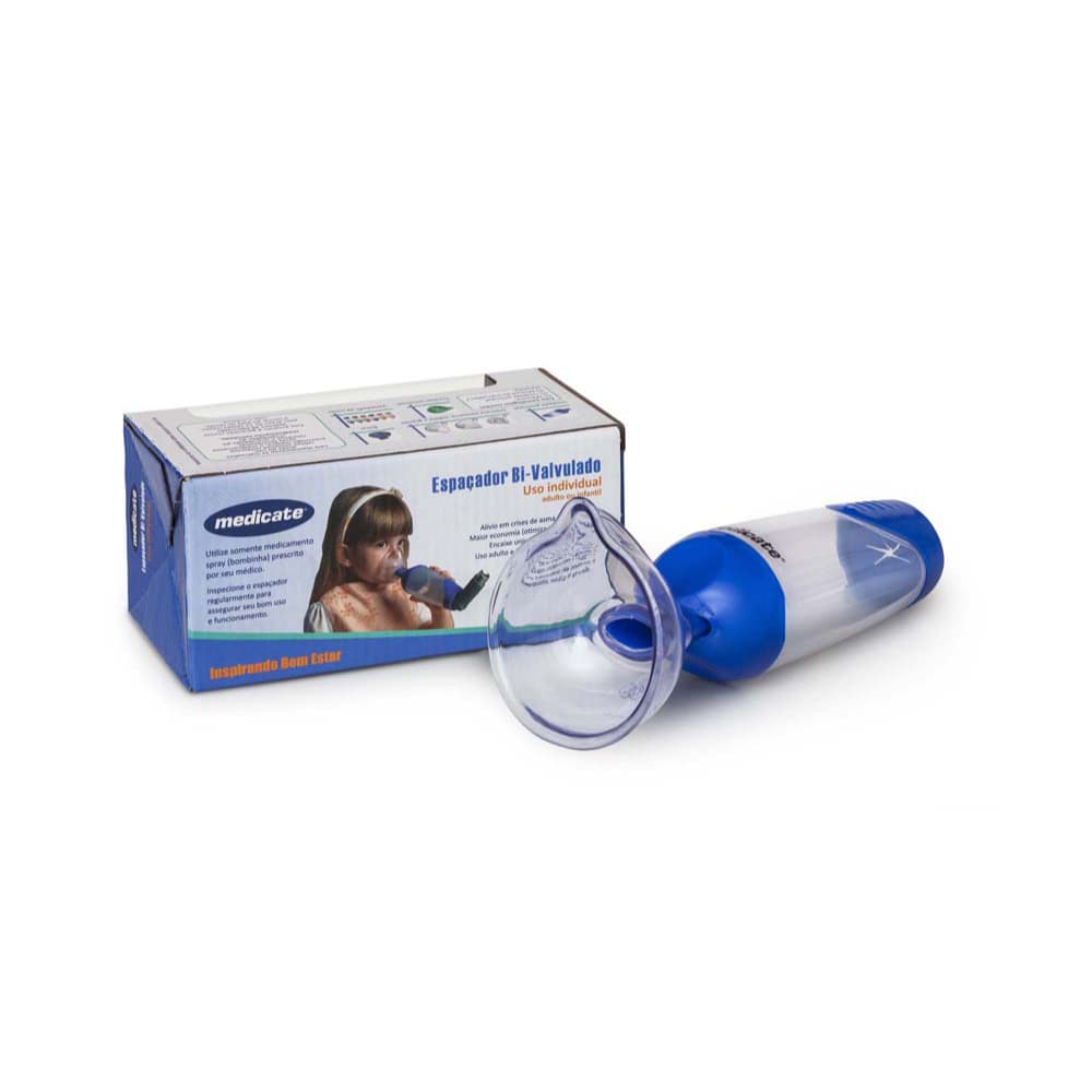 Espaçador Inalador Mascara Média Adulto Infantil Medicate