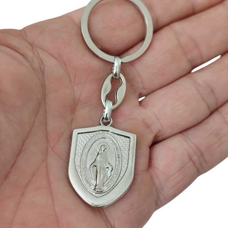 2 Chaveiros Católicos Nossa Senhora das Graças Milagrosa Padrão Italiano