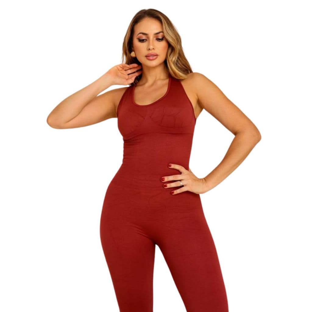 Kit 2 Macacão Fitness Poliamida Zero Transparência Transpirável Tecido Sedoso e Efeito Empina Bumbum