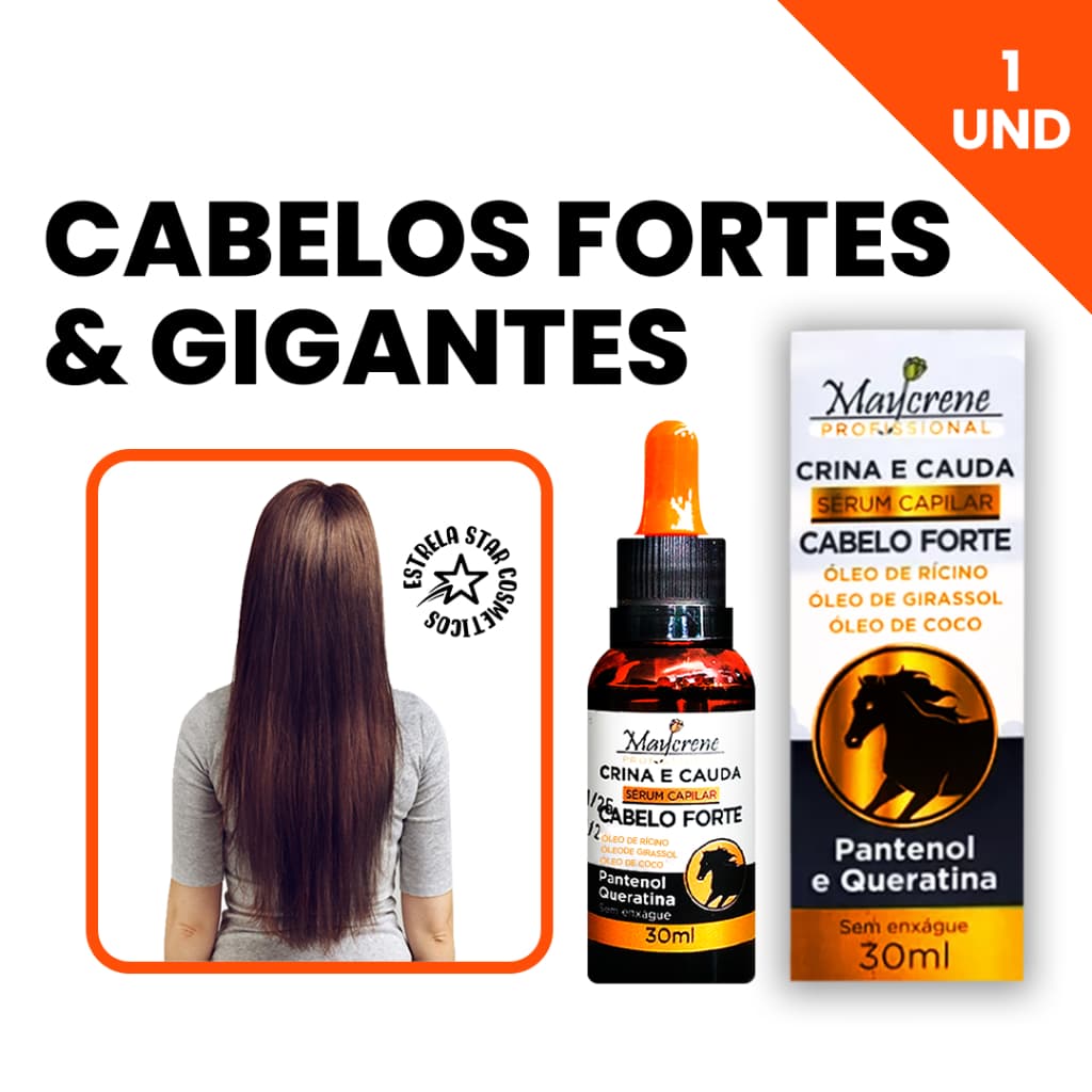 Serum capilar fortalecedor auxilia no crescimento crina e cauda 30ml maycrene