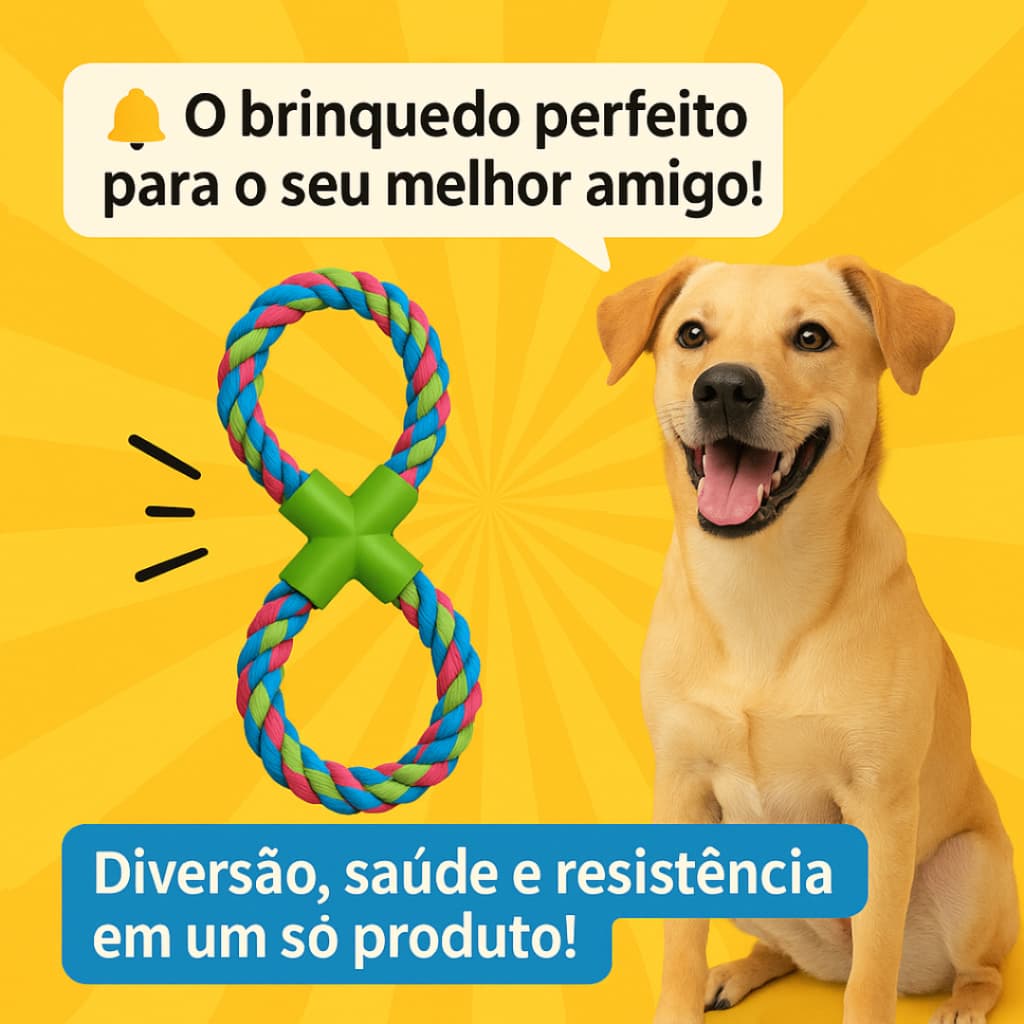 Brinquedo Para Pet Puxador Mordedor Corda Cachorro Cães