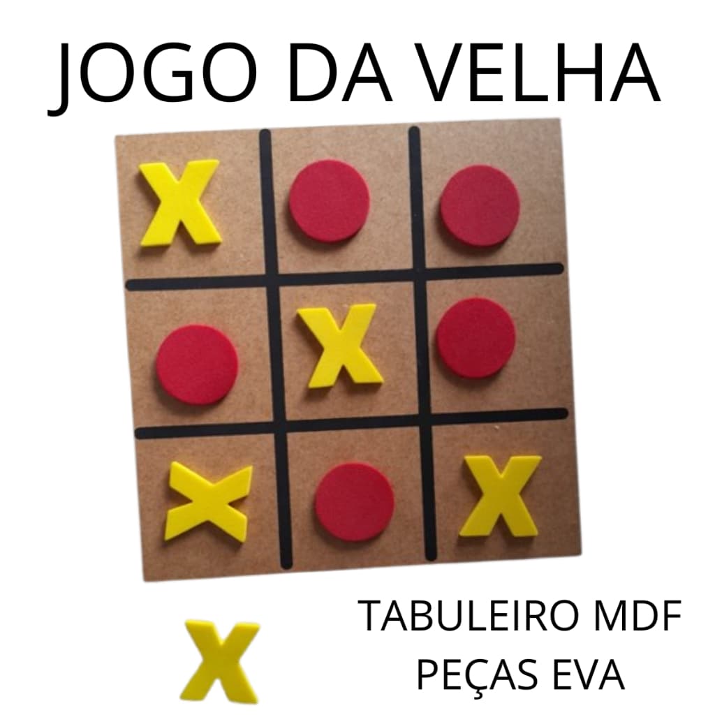 JOGO DA VELHA INDIVIDUAL TABULEIRO PEÇAS EVA