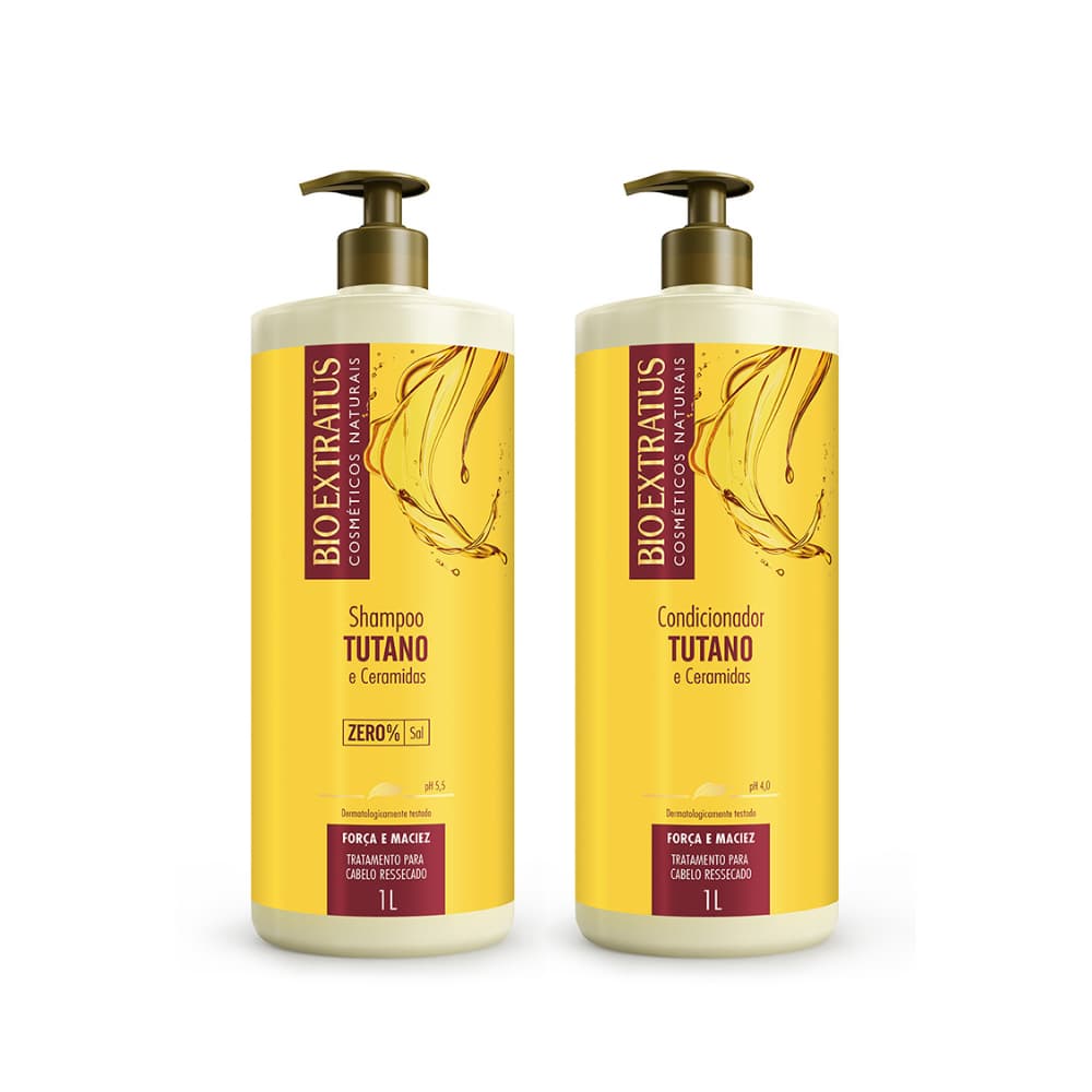 Kit Tutano Shampoo e Condicionador Bio Extratus 1L Força e Maciez