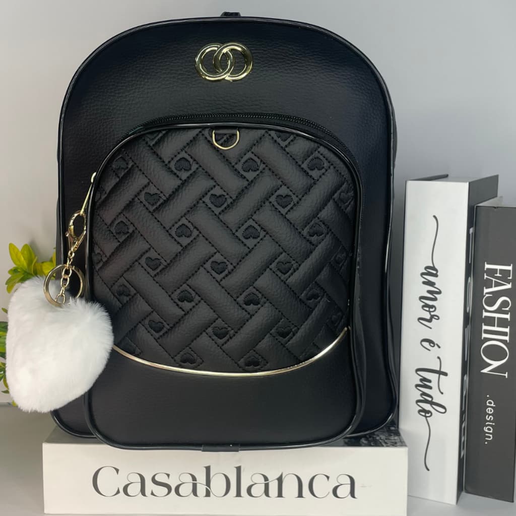 Mochila Feminina Grande Escolar Faculdade Casual Linda e Barata para Revenda Atacado com CORAÇÃO