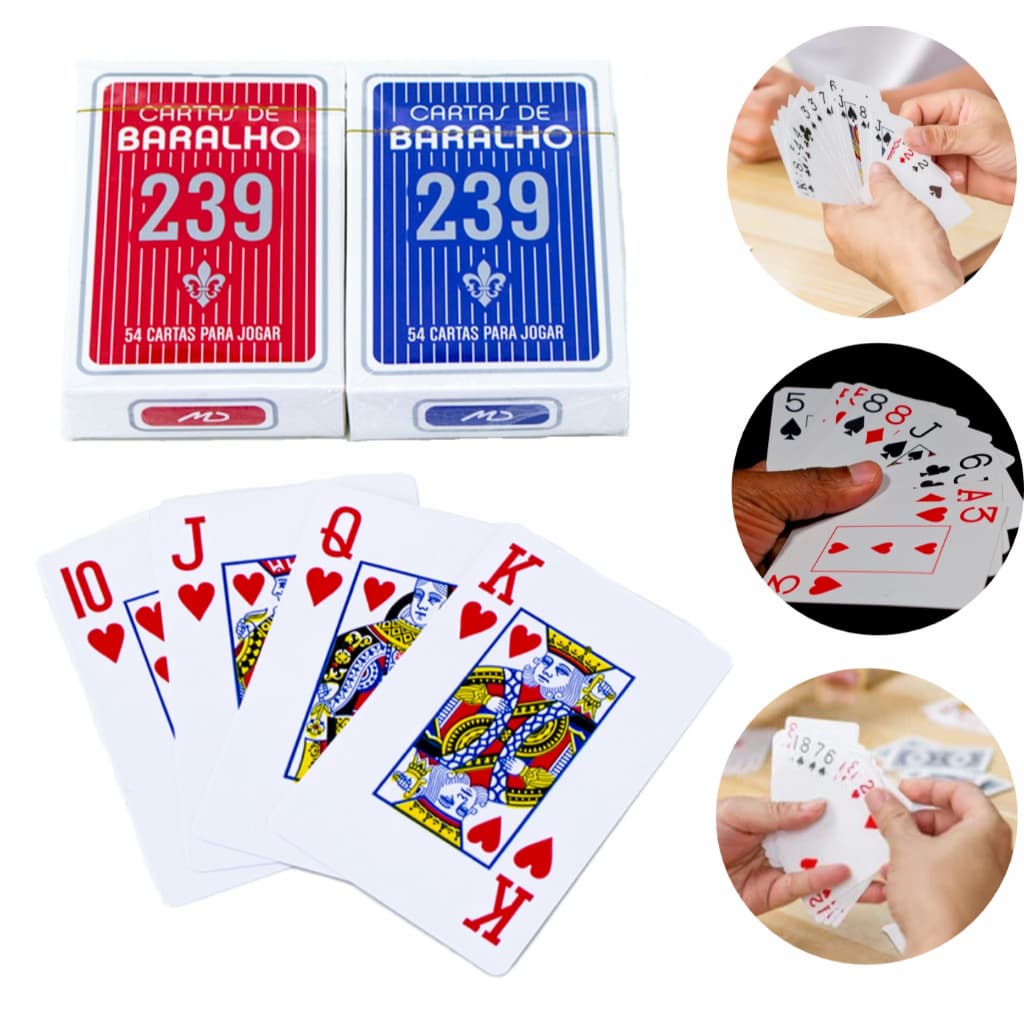 Kit 2/4/6 Baralhos de 54 Cartas Poker Canastra Profissional Diversão